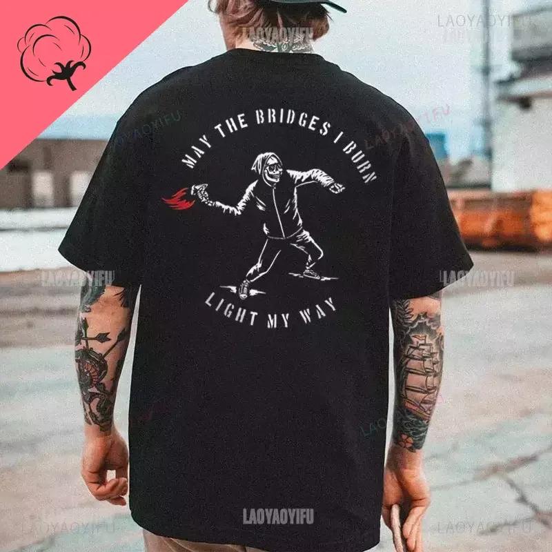 Gothic Harajuku Biker Skull Graphic Tshirts Men Fashion Trend Short Sleev Tops Dark Punk Skulls Retro T Shirt Male Oversized Tee