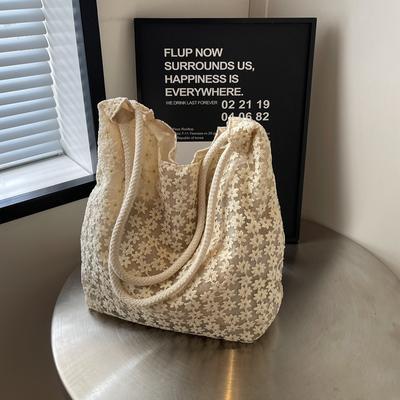 Spitze Mesh Blume Schulter Tasche Frauen Einkaufstasche