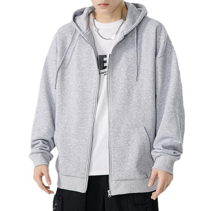 Herren Modische Kapuzen-Strickjacke mit Fleece-Futter, Frühling/Herbst Stil