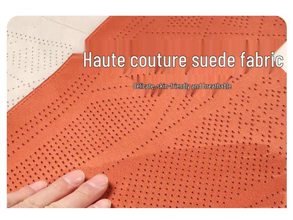 Universal Suede Car Seat Cushion - Breathable, Perforated, All-Season