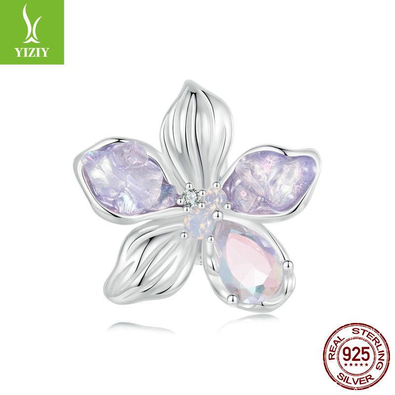 Dream Insect Series Diy Bracelet Beads, Purple Dragonfly Butterfly S925 Silver Beaded Accessories