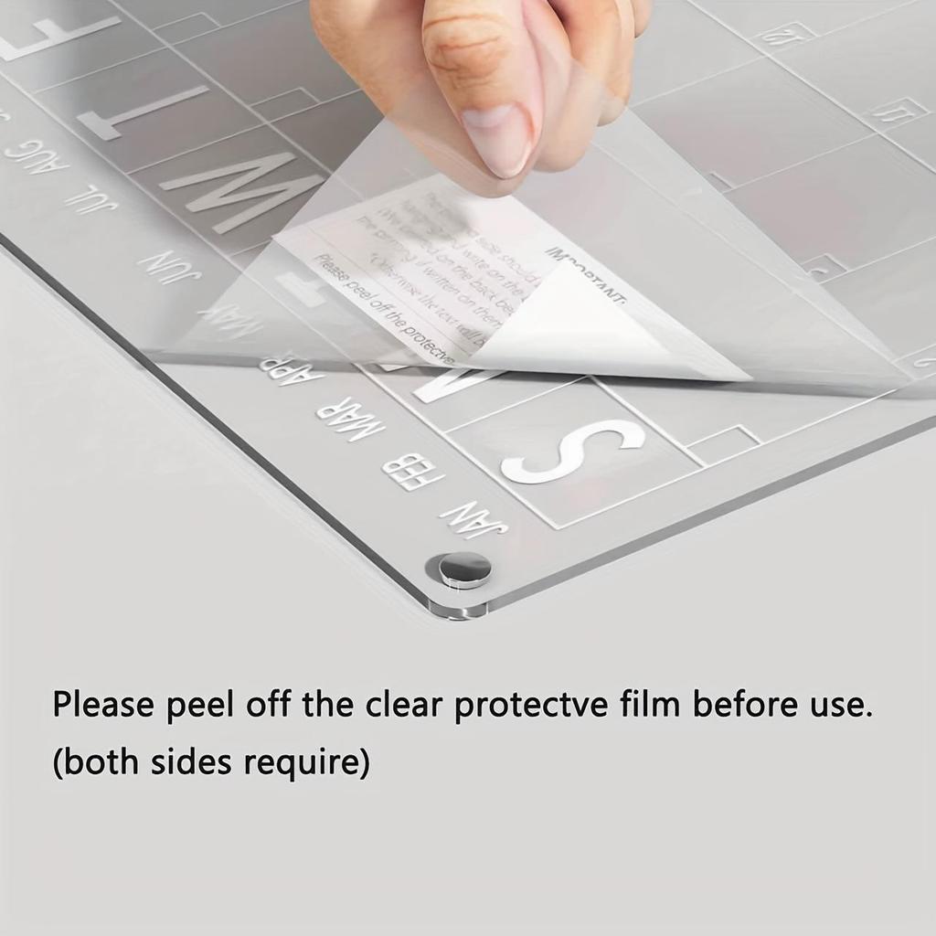 Magnetic Clear Acrylic Menu & Memo Board for Fridge - Weekly Planner