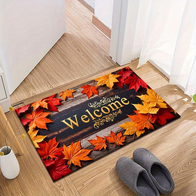 1Pcs Anti Fatigue Kitchen Rug  Fall Maple Leaf Waterproof Non-Slip Thick Cushioned Kitchen Mat Heavy Duty Comfort Standing Mat for Kitchen