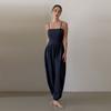 Niche Style Sling Yoga Jumpsuit Jogger Pants Patchwork Sleeveless Dance Pilates Yoga Bodysuit with Chest Pad