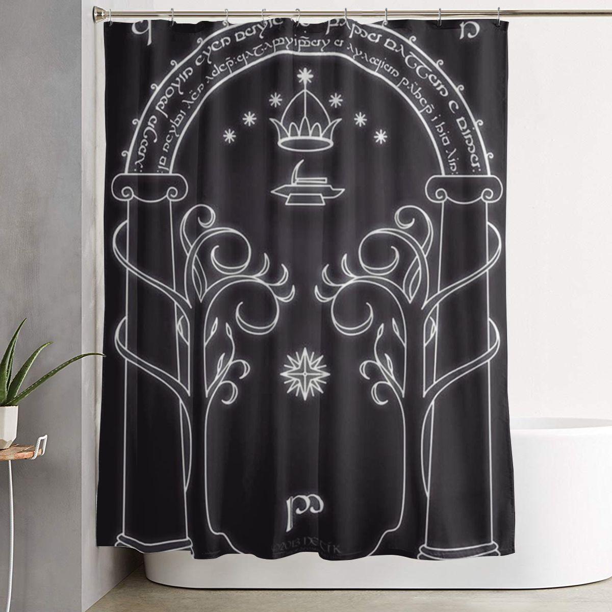 Helenal L-Lord Of The Ring Shower Curtain Bathroom Polyester Waterproof Bath Curtains With Hooks