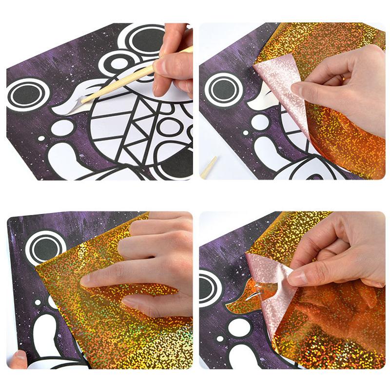 Children Magical Painting Art Stickers Painting Handmade DIY Transfer Sticker Cartoon Colorful Birthday Gifts for Boys Girls TMZ