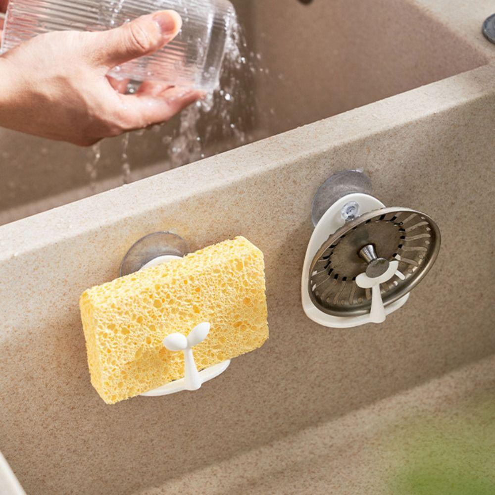 New Suction Cup Sink Drain Rack PP Durable Drainer Rack Multifunctional Sponge Storage Holder Kitchen Bathroom
