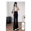 American Spicy Girl Women's Gray Fleece-Lined Bootcut Yoga Pants: Winter Warm, Elastic Waist, Casual Micro Flare.
