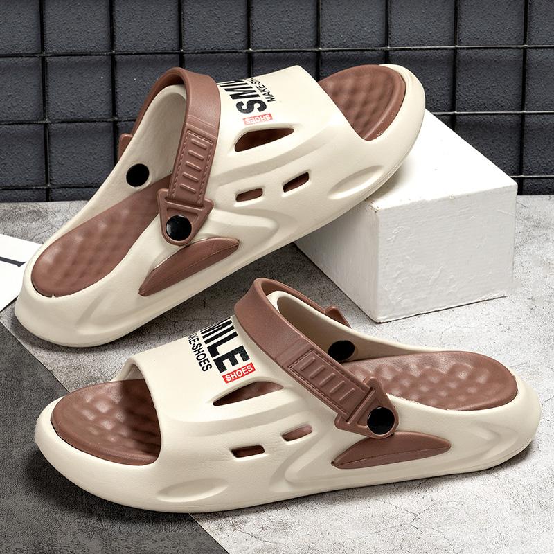 

Женские тапочки Летняя уличная обувь Модные Новые Уличные Противоскользящие Пляжные Водительские Сандалии Двух способов носки Мужской стиль 40-41 хаки