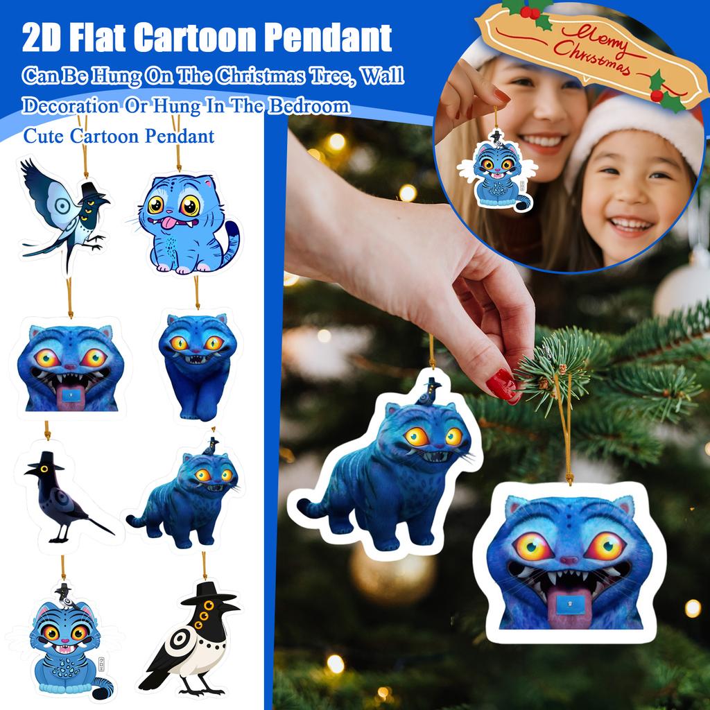 2D Flat Cartoon Pendant, Can Be Hung On The Christmas Tree, Wall Decoration Or Hung In The Bedroom, Cute Cartoon Pendant