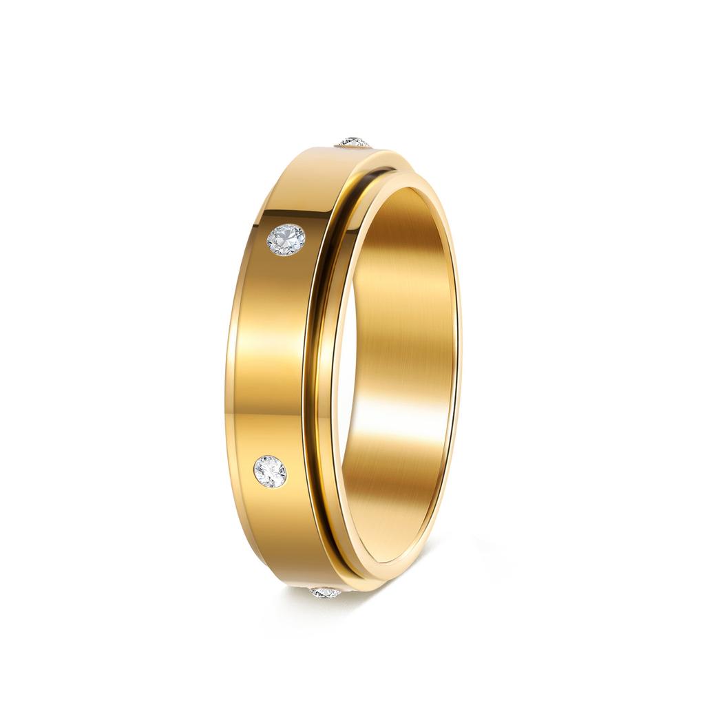 Rotating Decompression Luxury Ring, Exquisite and Trendy Micro-encrusted High-end Ring