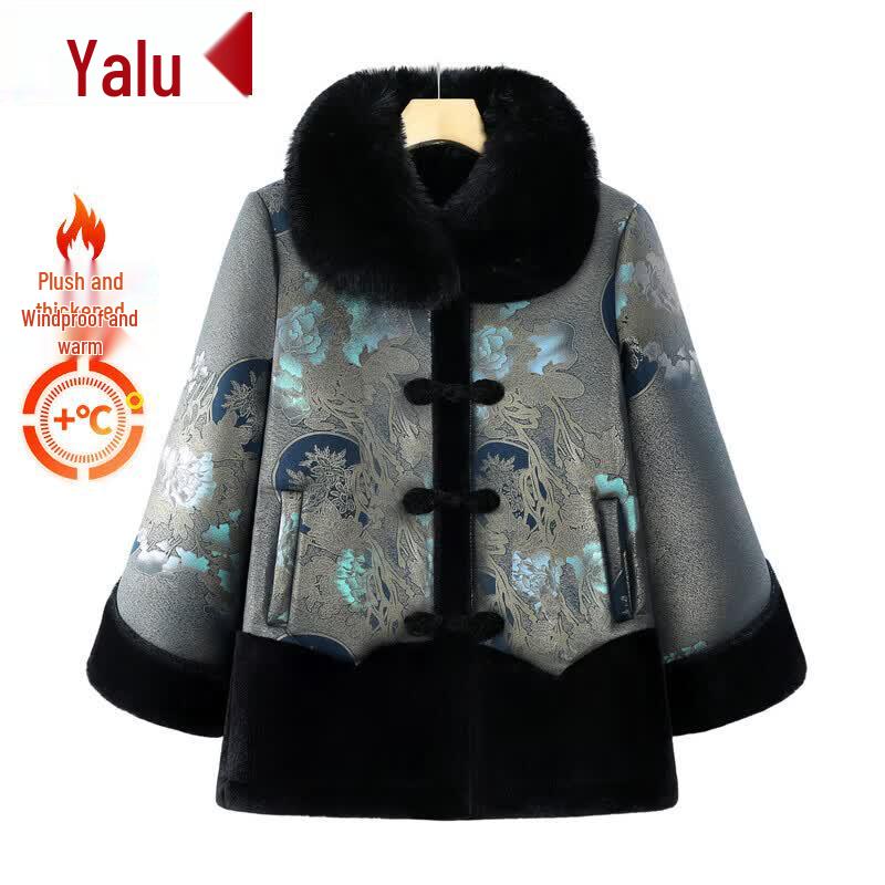 Yalu Women's Floral Fleece Lined Winter Jacket & Set