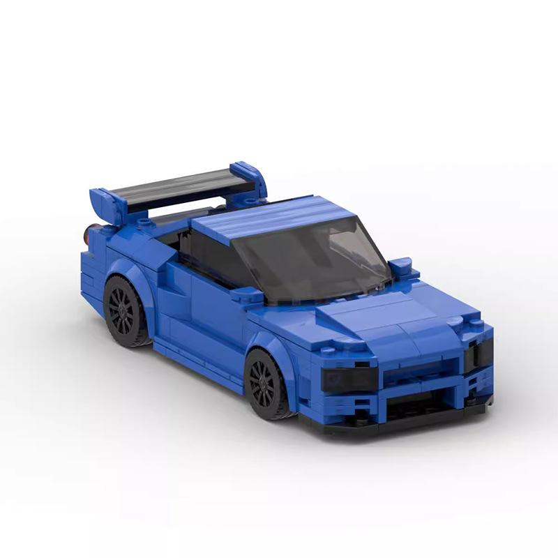 Building Block Car MOC-84758 Nisang R34 Skyline GT-R 8 Grid Car Assembly Model