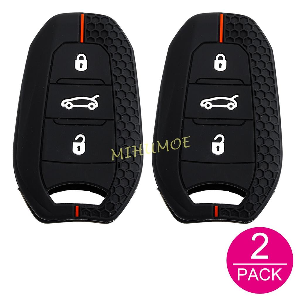 3 Tasten Silikon Auto Schlüsselanhänger Hülle Abdeckung Kette Für Peugeot 208 308 508 2008 3008 5008 Citroen C3 C5 Aircross C4 Picasso DS 3 7