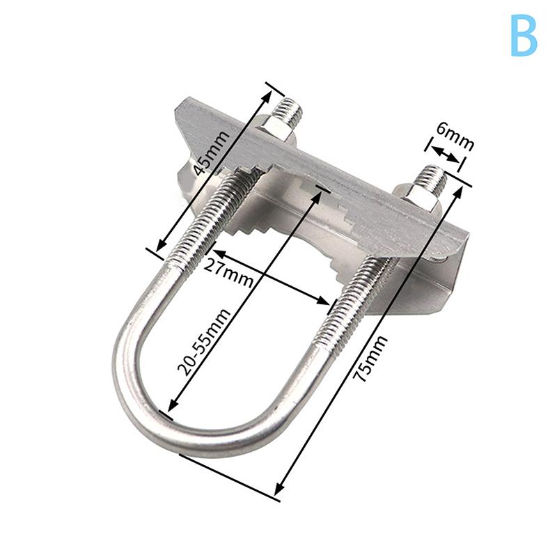 For TV,CB,Ham Double Antenna Mast Clamp V Jaw Block With M6 U Bolts Heavy Duty Anti-Rust Mast To Mast Mount Bracket Kit