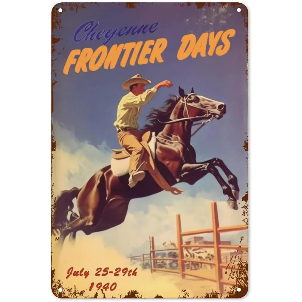 Wild West Cowboys Vintage Metal Tin Signs Wall Decor for Home Garden Garage Man Cave Bars Cafe Clubs Retro Posters Plaque