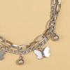 Personalized double-layer butterfly ankle chain set, summer seaside vacation temperament bracelet, handmade accessory