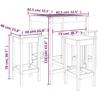 5 Piece Garden Bar Set Black Solid Pine Wood