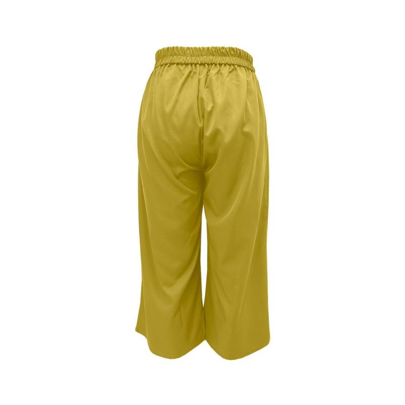 Pantaloni gonna da donna estivi Pantaloni corti a gamba larga in vita elastica Pantaloni casual da lavoro tascabili Pantaloni larghi