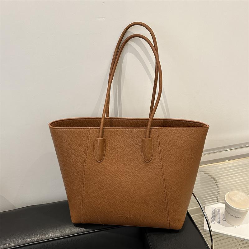 2024 Damen Retro Minimalistisch Ein Schulter Tote - Einfarbig, Großes Fassungsvermögen, Weiche Freizeittasche