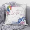 Decorative Cushion Cover Home Sofa Decoration Watercolor Unicorn Pillowcase Animal Print Throw