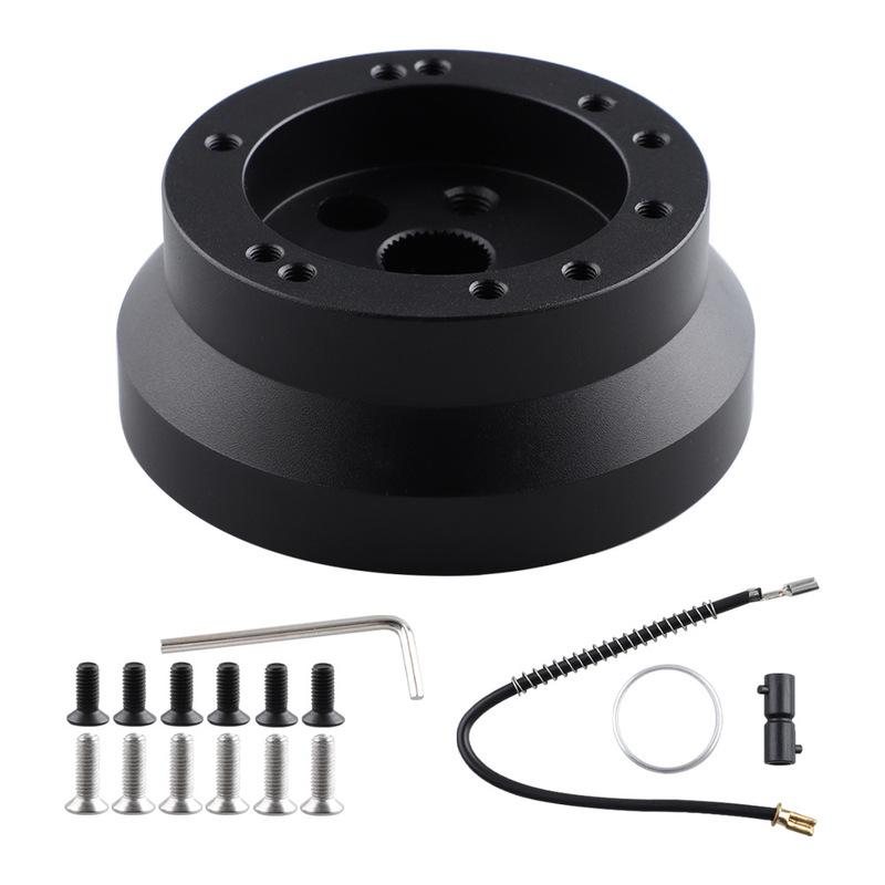 Steering Wheel Polished Short Hub Adapter 5 & 6 Hole Ididit, GM, Chevy B Silver