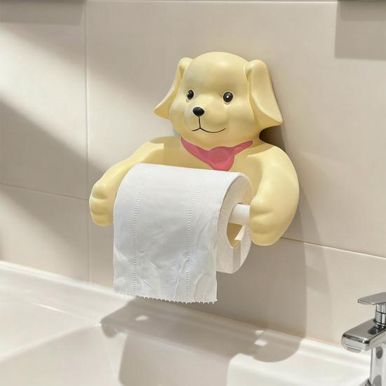 Yousheng Cartoon Puppy Design Napkin Rack with Non-Slip Surface Easy Installation Tissue Storage Rack Decorative Ornament Bathroom Accessories