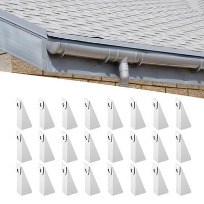 25 Pcs White Aluminum Gutter Wedges Leveling Shims for 5-Inch K-Style Gutters DIY Gutter Repair Kit for Different Roof Pitches