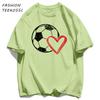 Hollow Out Football Heart Design Print TShirt Men Cotton Crewneck T Shirts Summer Loose Clothes Multicolor Trendy Short Sleeve
