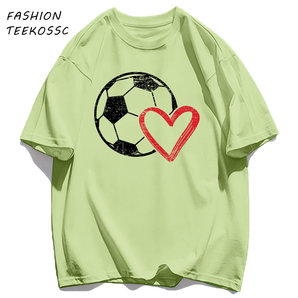 Hollow Out Football Heart Design Print TShirt Men Cotton Crewneck T Shirts Summer Loose Clothes Multicolor Trendy Short Sleeve