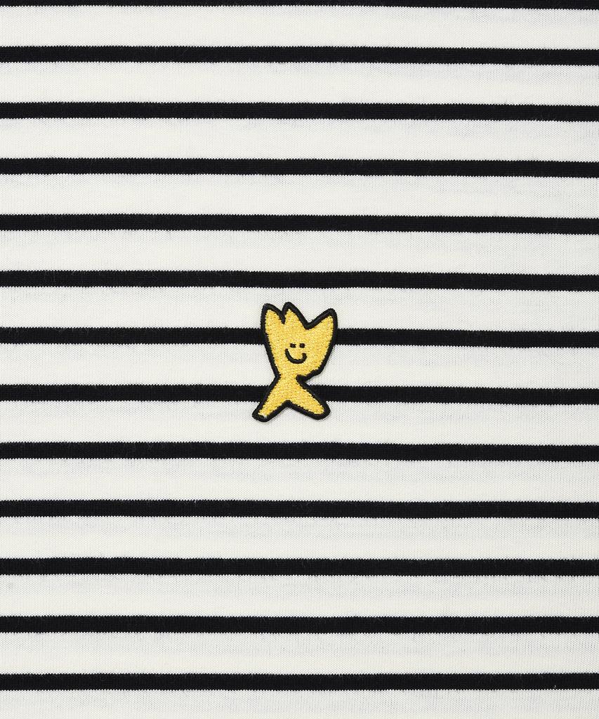 WACKY WILLY Kiki Wappen Striped Short Sleeve T-Shirt Black