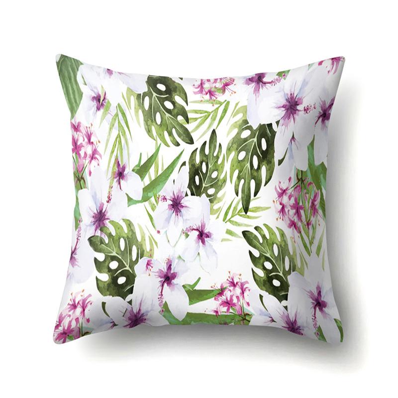 Polyester Pillowcase Plant Decoration Home Printed Pillow Car Waist Cushion Sofa Bed Head Cushion Cover