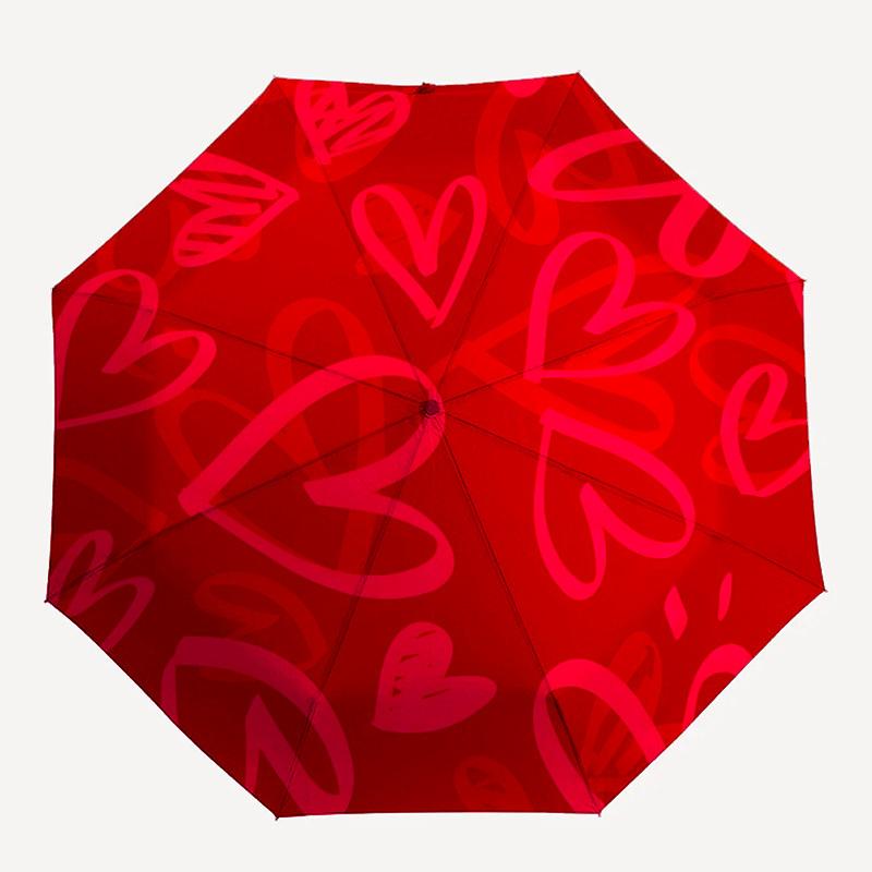

1pc Love Hearts Automatic Open/Close Umbrella Compact Folding Umbrella, All-Season Portable Umbrella for Women/Men, Perfect Gift for Birthdays356