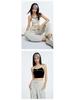 Women's Retro-Style Yoga Tank with Spaghetti Straps & Fixed Pad