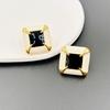 Hong Kong Style Retro Temperament Earrings Geometric Drop Glaze Simple Stud Earrings