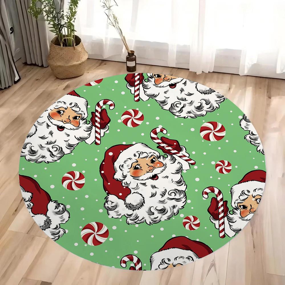 

С Рождеством Ковер Принт Санта Клауса Коврик для гостиной Кухни Нескользящий Коврик Придверный коврик Уличный Вход Домашнее украшение 40X40CM