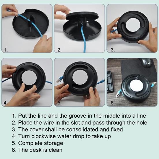Cable Winder Reusable Rotatable Design Wide Dustproof Multipurpose Application Anti-winding ABS Cable Winder