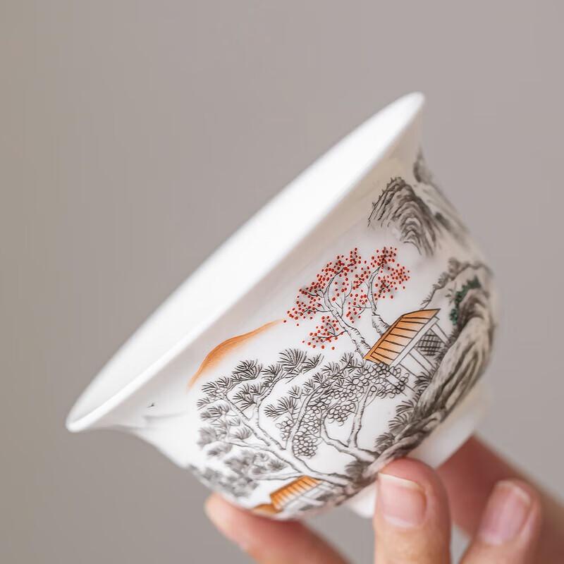 CHANGSHEGNYUAN Pine Forest 11-Piece White Porcelain Tea Set