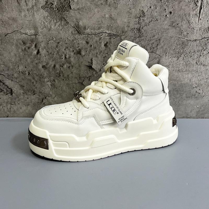 Fashion Men's Platform High Top Casual Shoes Korean Student Comfortable Soft Bottom Sneakers Versatile Trend Board Shoes Tenis Masculino