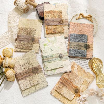 1PC Notebook Material Paper Paper Light and Shadow Series Retro Style Relief Embossed Cloth Pattern Smudged Notebook Decorative Base Paper