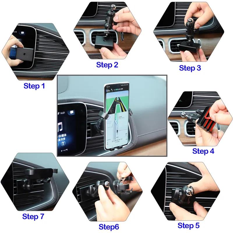 For Mercedes Benz GLE GLS W167 X167 - ABS Car Mobile Phone Holder Phone Holder GPS Navigation Bracket Car Accessories