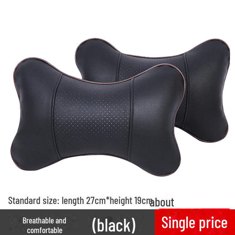 Universal Leather Car Neck Pillow Pair - Breathable, All-Season Cervical Support Headrest