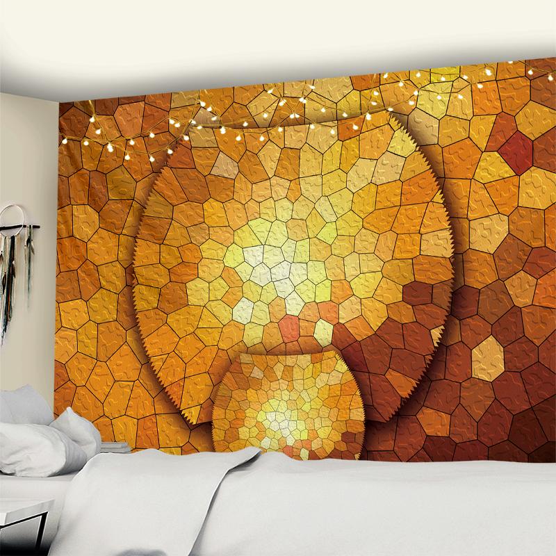 Hexagon Tapestry Wall Ceramic Tile Pattern Bohemian Hippie Travel Camping Mat Room Printing Polyester Home Decor