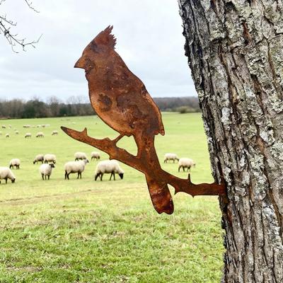 Yousheng Rusty Iron Bird Silhouette Garden Stake Vintage Art Sculpture for Outdoor Fence Decor Easy Install Yard Ornament