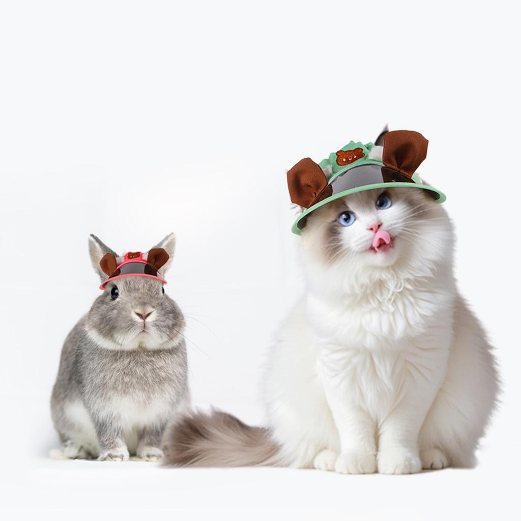 Pet Sun Hat Visor Cap Ear Hole Design for Cats Dogs Rabbits Teddy