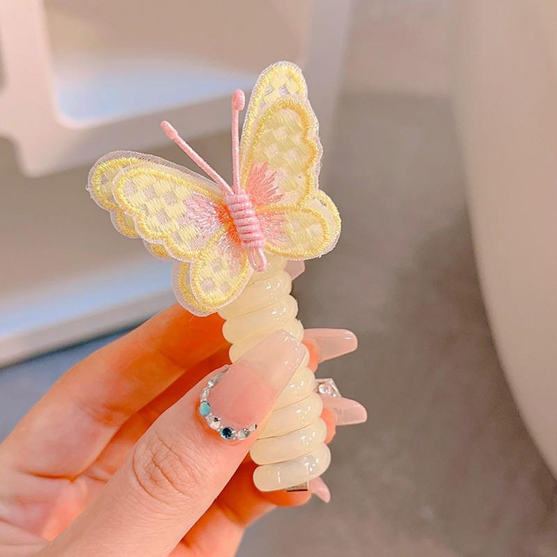 White Mesh Butterfly Pearl Hair Clip - Women's Duckbill Hairpin Bow Accessory