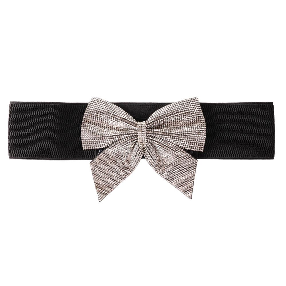 

Эластичный пояс-бант со стразами, женский пояс-кушак для платья, пояс-пеплум, свадебная вечеринка