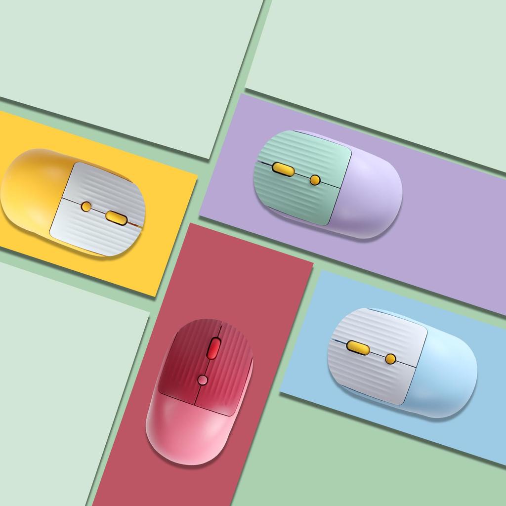 [Type-C Rechargeable, Ultra-Quiet] 2.4GHz USB Wireless Mouse, Rechargeable, Quiet, with 3 DPI Settings, Stylish, Colorful, Energy-Saving, Compact,