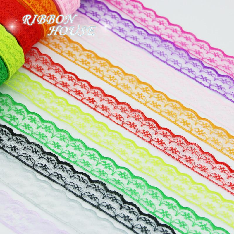 (10 Yards/roll) 2.25cm White Lace Fabric Webbing Decoration Lovely Gift Packing Cotton Material