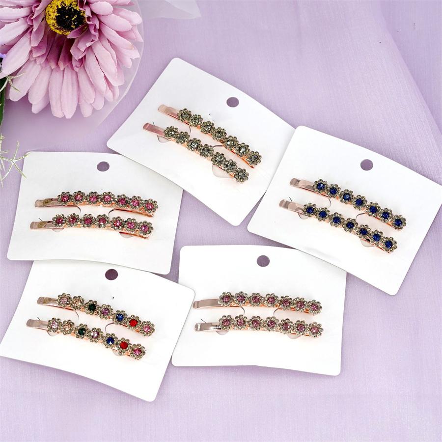 New Shiny Rhinestone Metal Hair Clips For Women Fashion Gold Silver Color Hairpins Girls Hair Accessories Hairgrips Jewelry